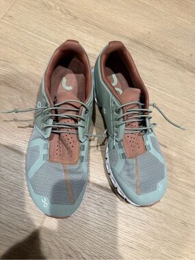 On Running Women's Athletic Shoes in Sage Green and Rust